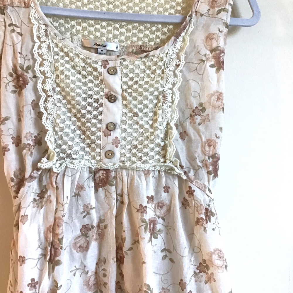 Papaya Tan floral tunic sz medium - Picture 3 of 4